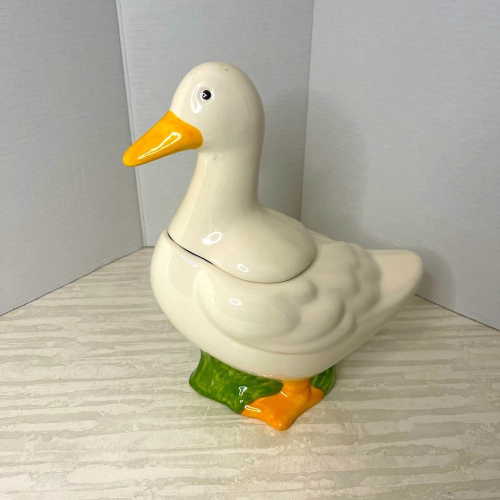 Vintage Metlox Ceramic Duck Large Cookie Jar